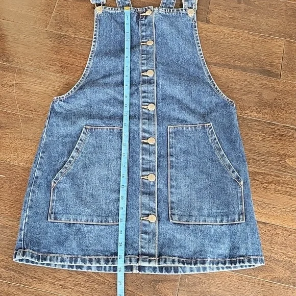 Zara TRF Collection Denim Overall Pinafore Dress Size Medium - Picture 5 of 9